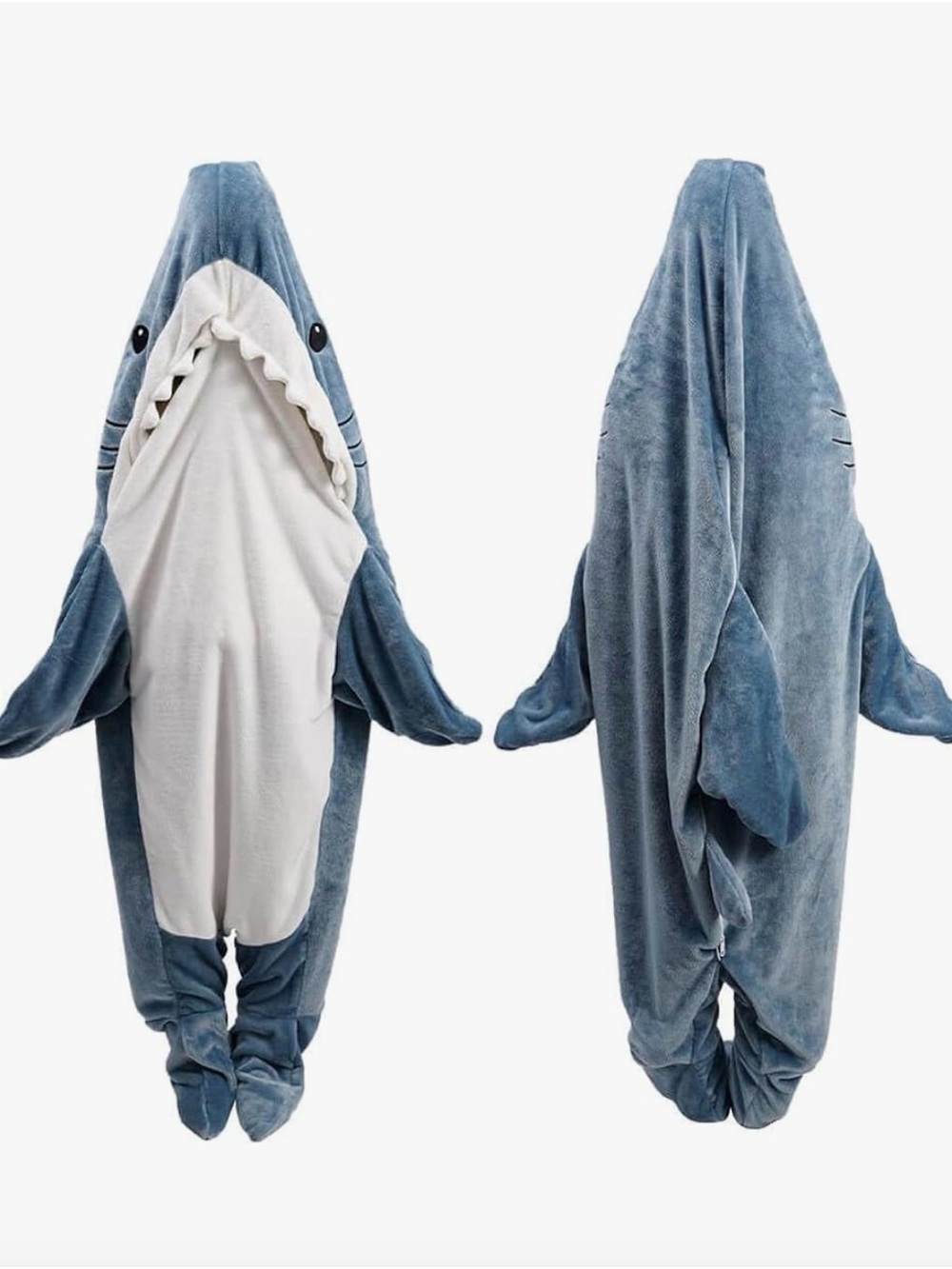 Shark One-Piece - Blue Plush Costume Blanket